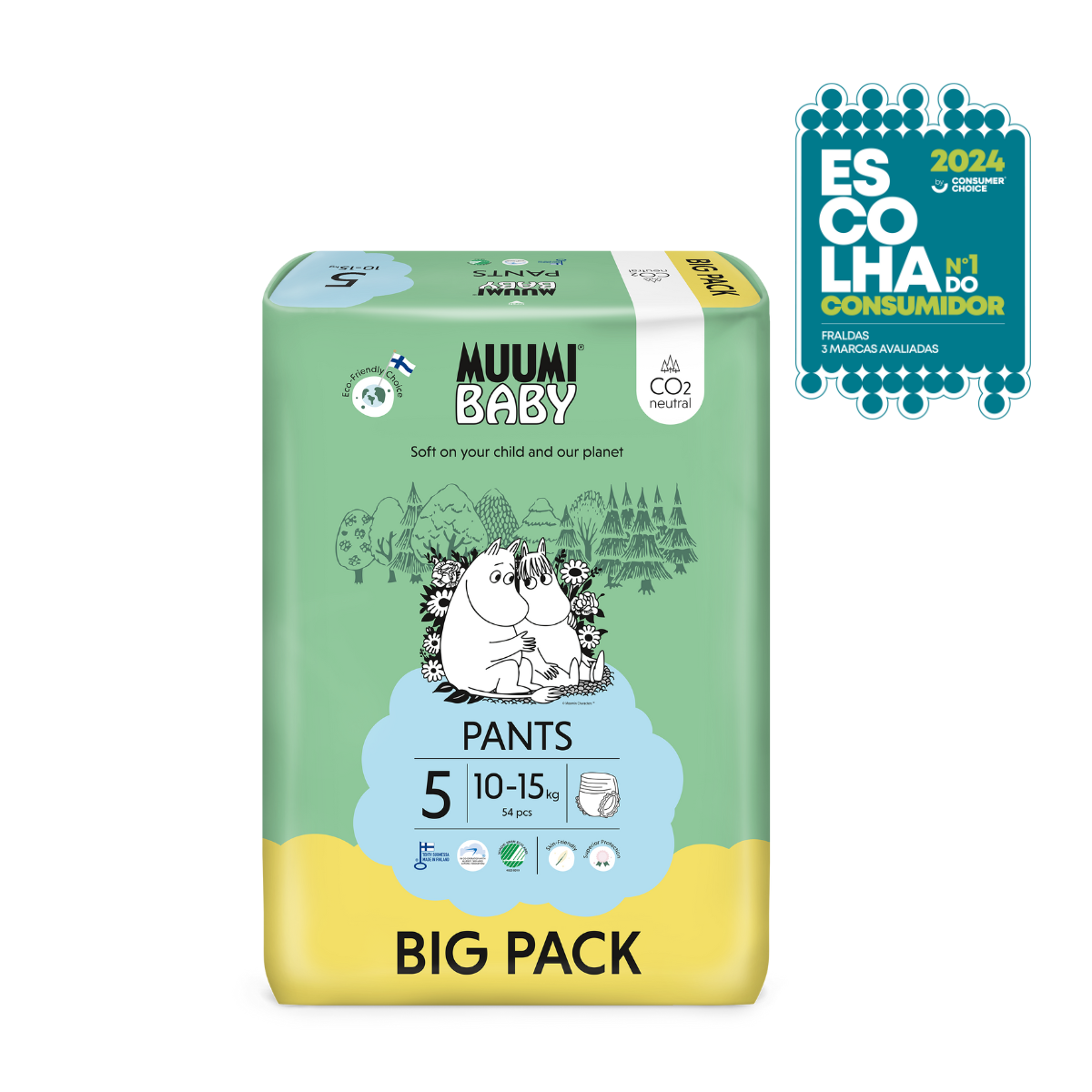 Fralda-cueca Walkers Tam. 5 BIG PACK (10-15kg) - 54 unidades Muumi Baby