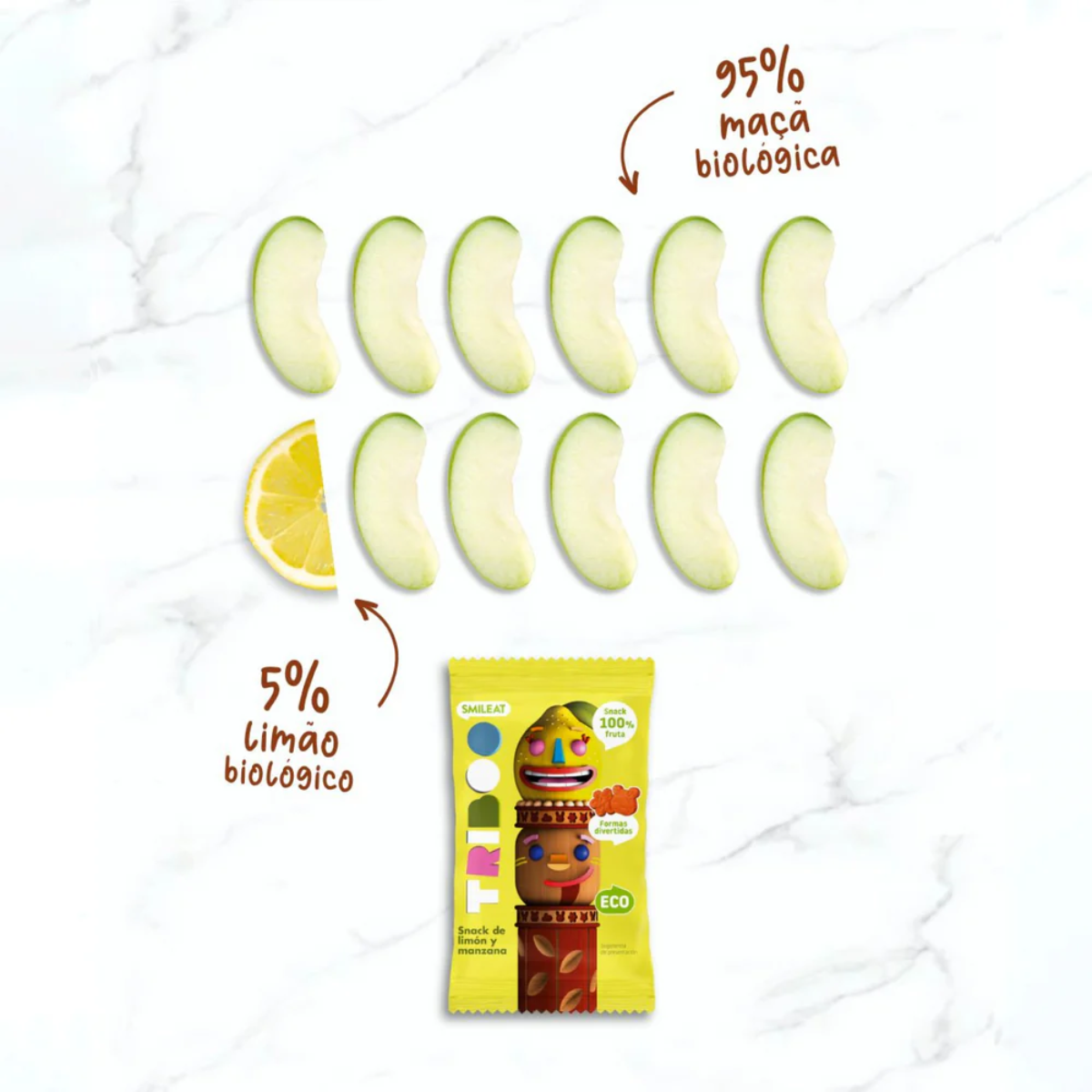 Sminolas Maçã e Limão Biológico, 25g Smileat Triboo