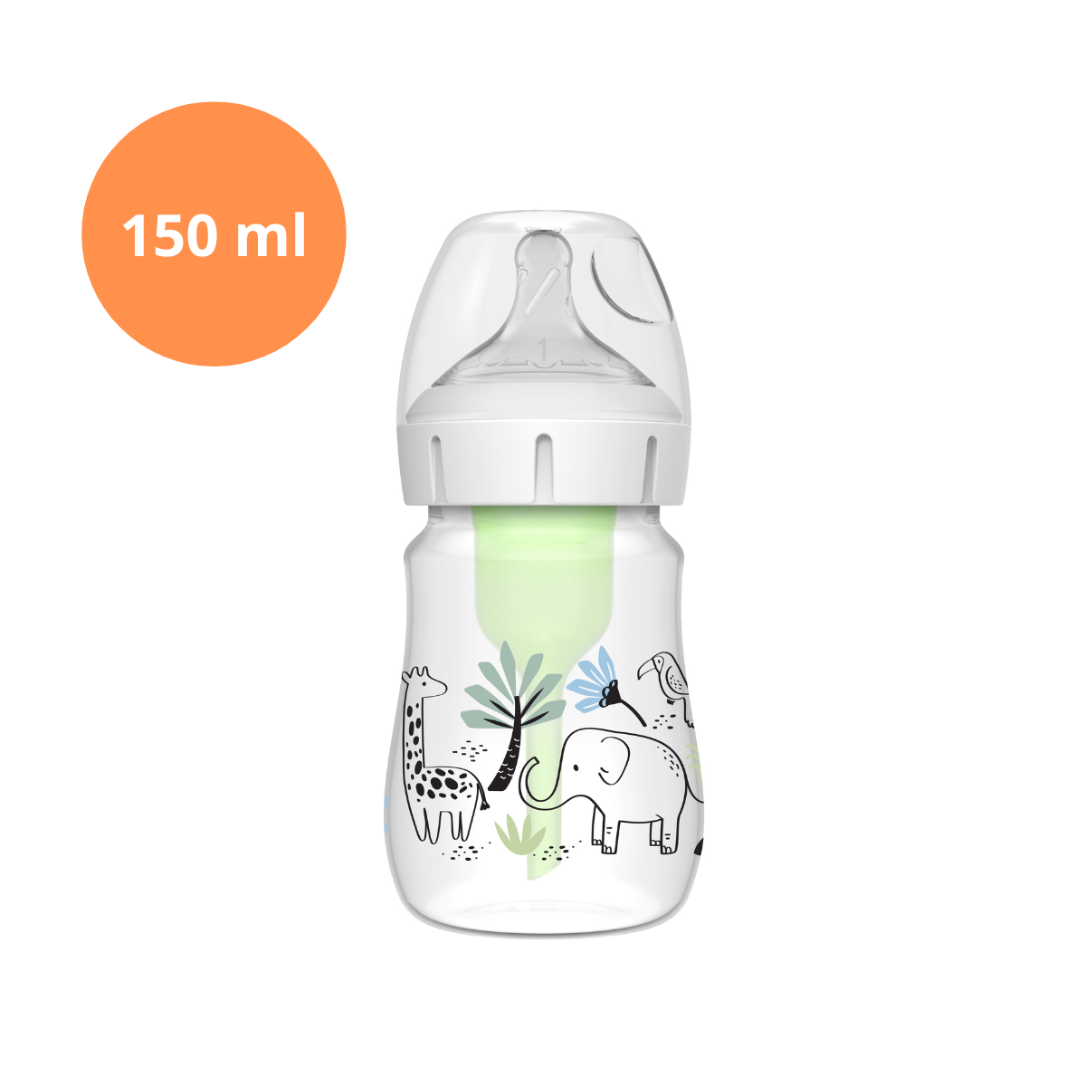 Biberão Options+ PP Boca Larga Selva, 150ml Dr. Browns