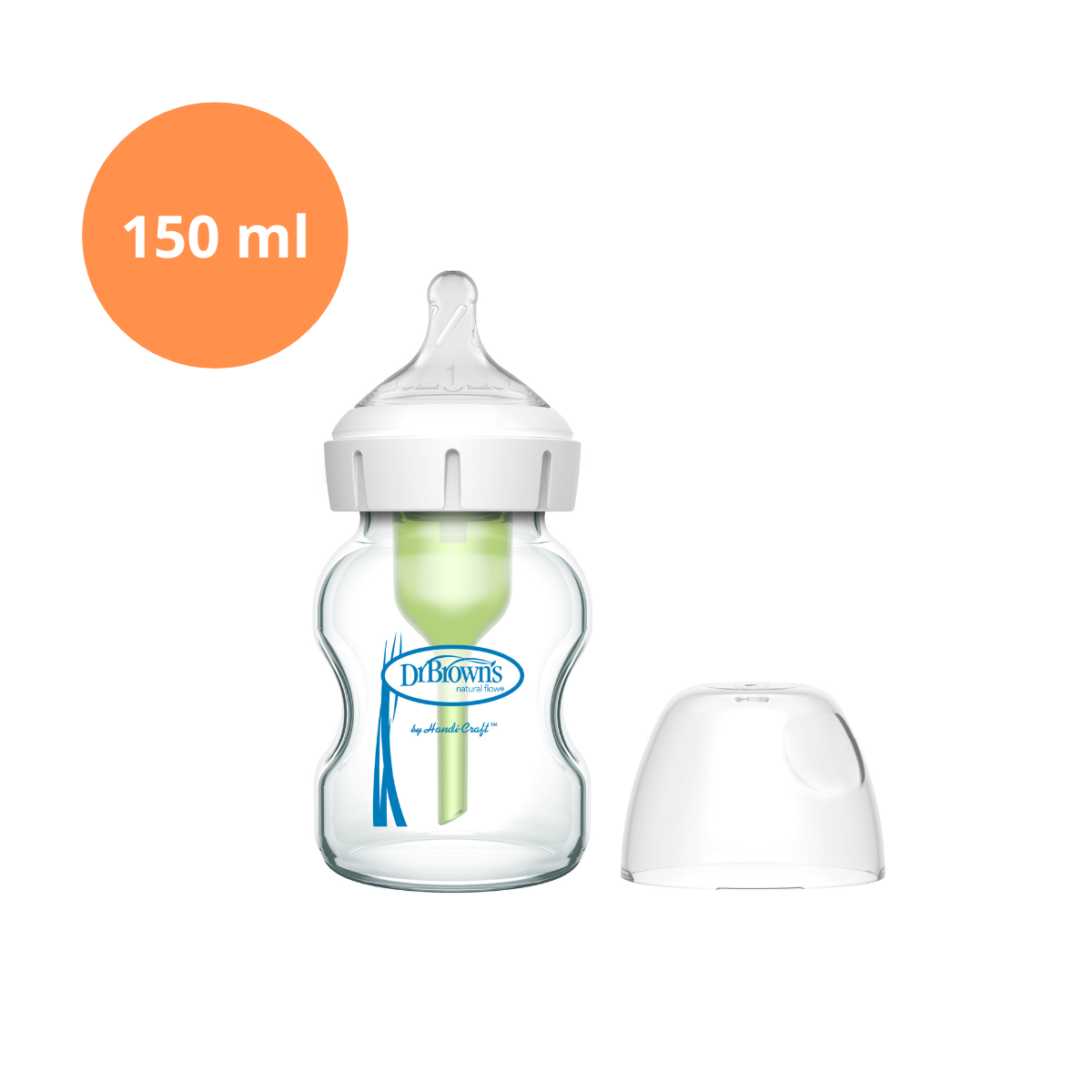 Biberão Options+ Vidro Boca Larga, 150ml Dr. Browns