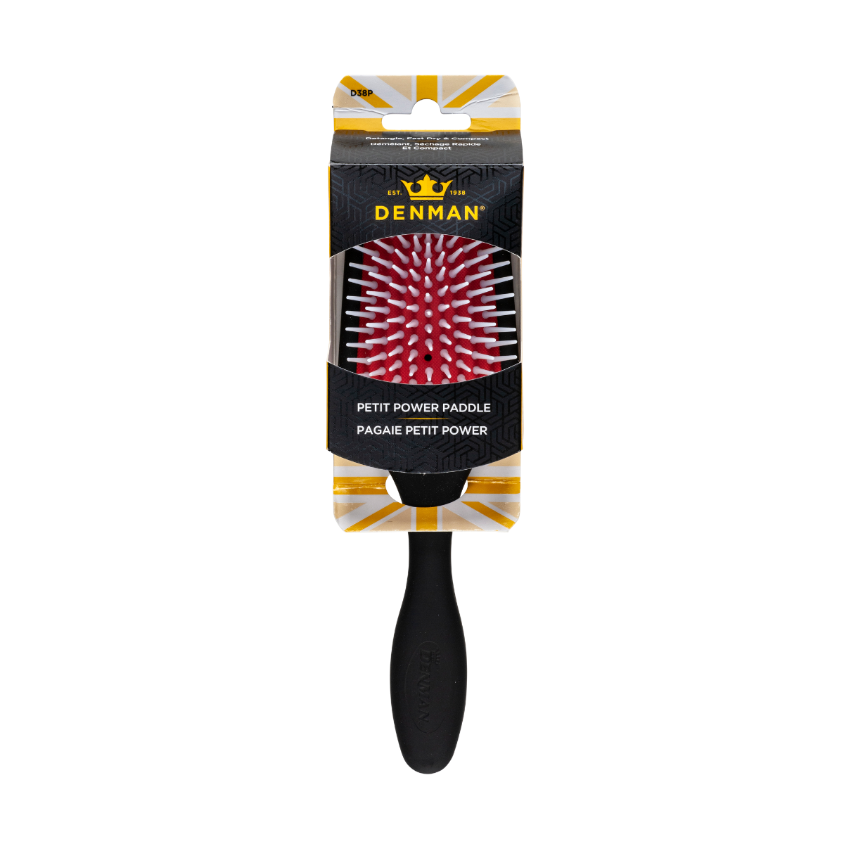 Mini Escova de Cabelo Styler & Desembaraçadora Iconic Preta, DENMAN