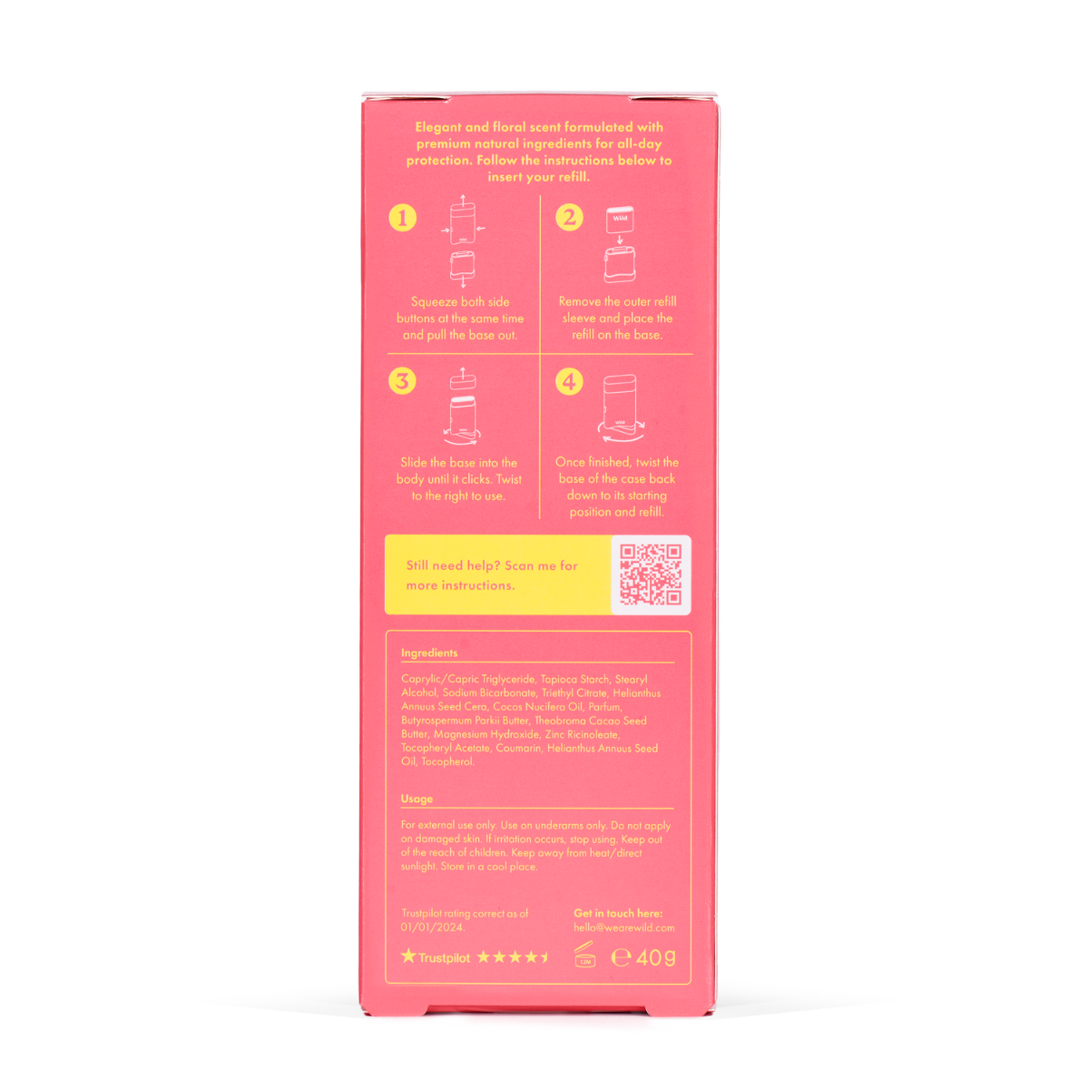 Desodorizante Natural Flor de Cerejeira - 40g Caixa e Recarga WILD
