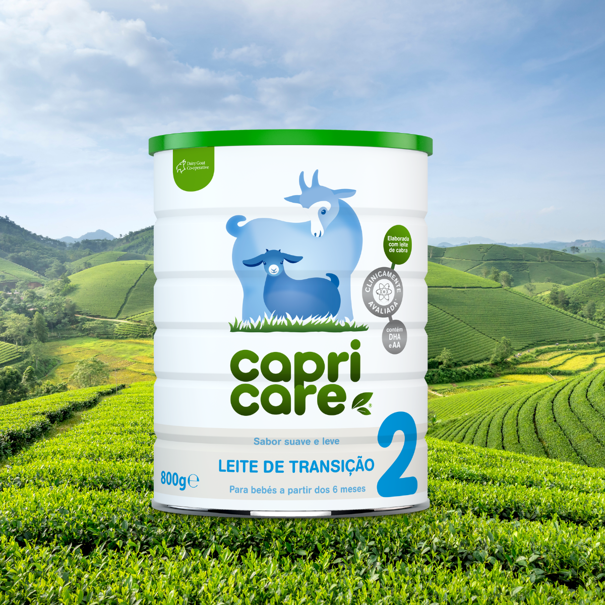 Leite de Cabra nível 2, Leite de Transição para bebés + 6 meses, 800g, CAPRICARE