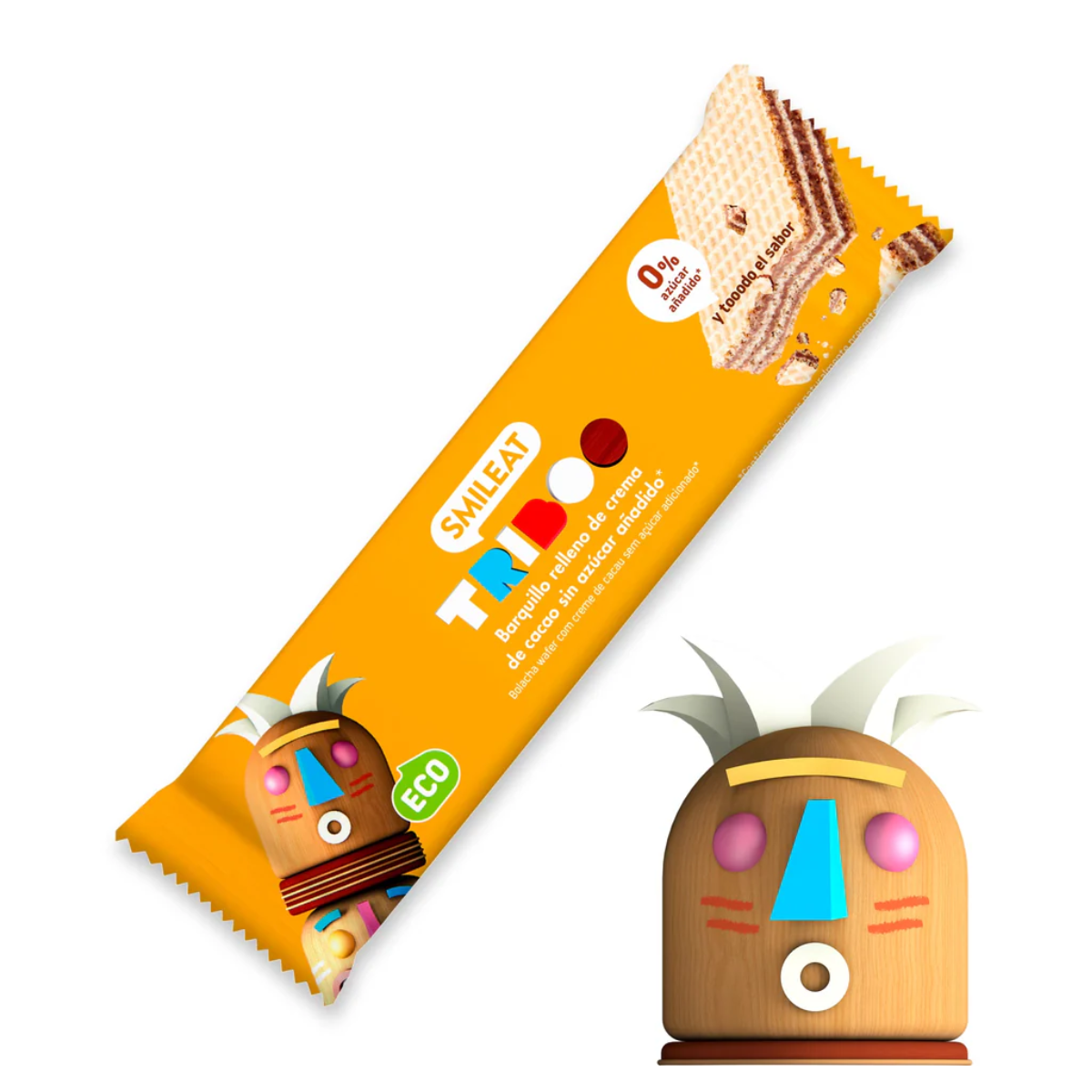 Bolacha Wafer com Cacau Biológico, 30g, Smileat Triboo