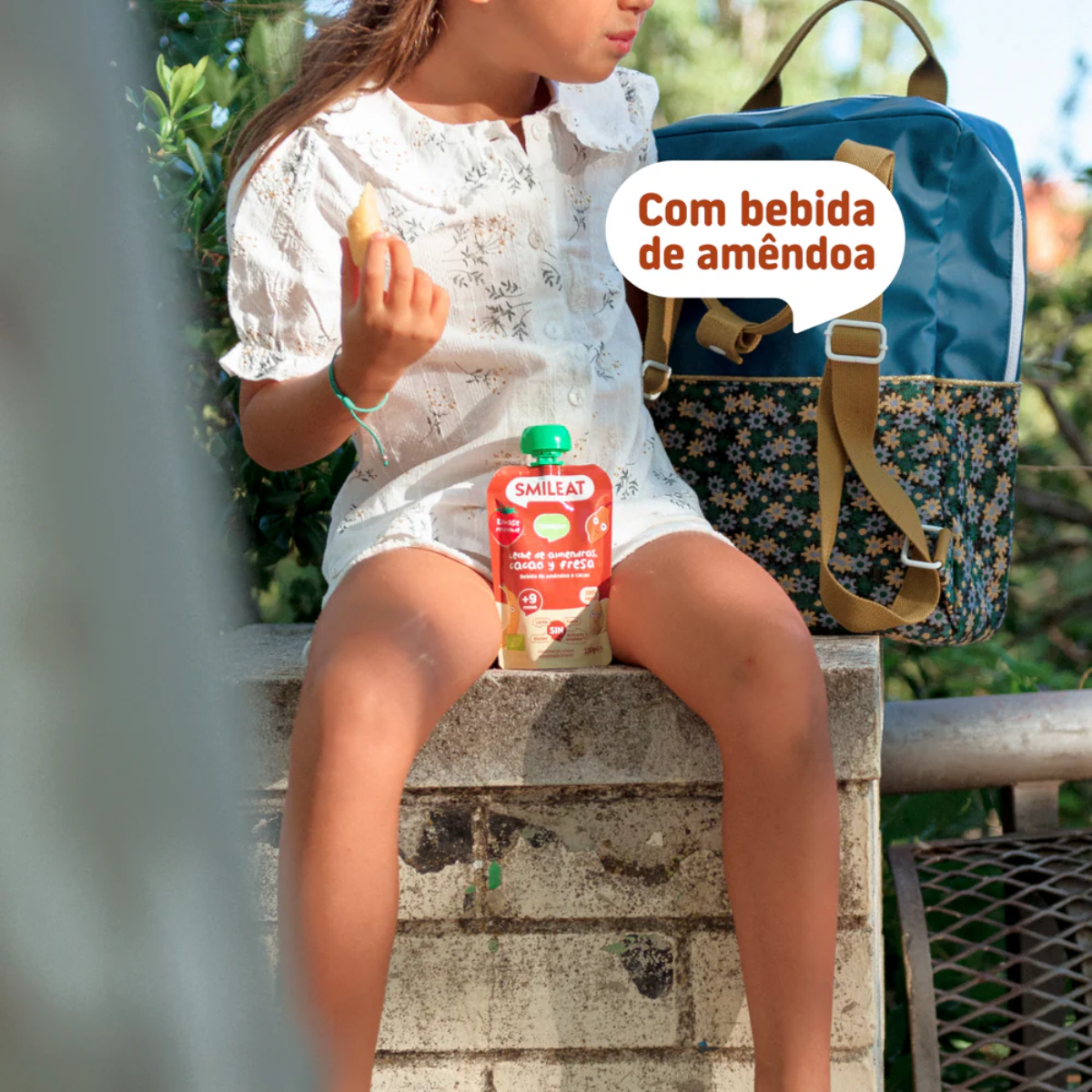 Saqueta Bebida de Amêndoa, Cacau e Morango Biológico, 100g Smileat