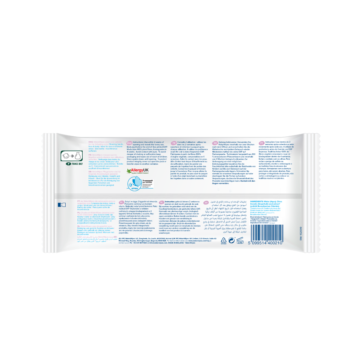 Toalhitas Bio ADULTO - 30 unidades WaterWipes