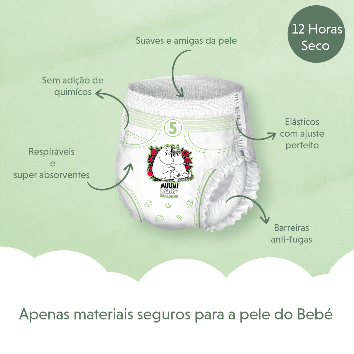 Fralda-cueca Walkers Tam. 6 BIG PACK (12-20kg) - 52 unidades Muumi Baby