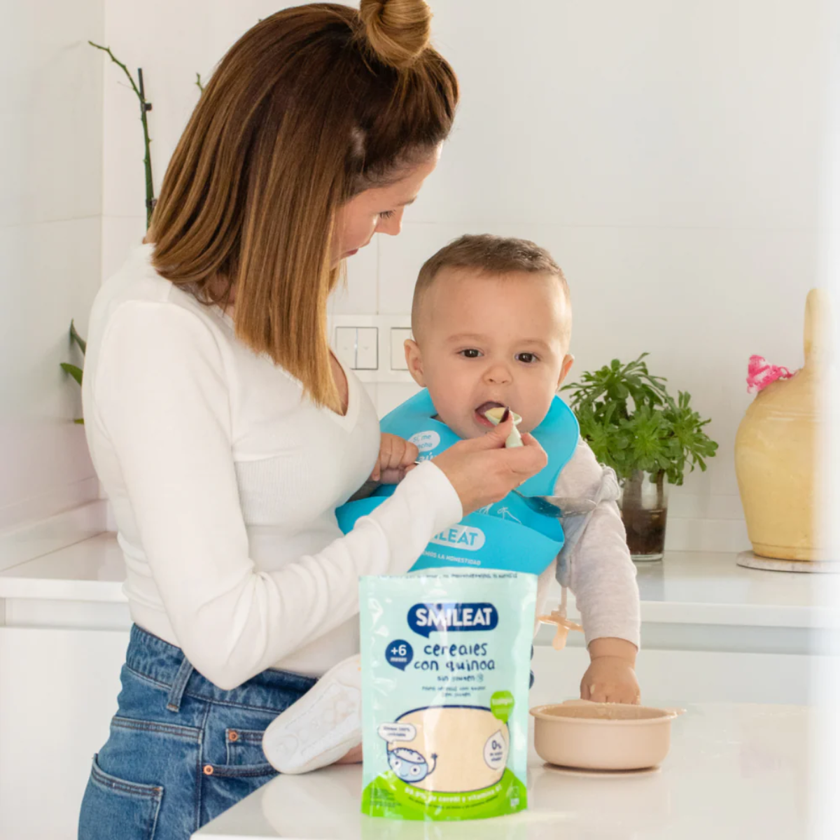 Papa de Cereais Biológicos e Quinoa, sem glúten, 200g Smileat