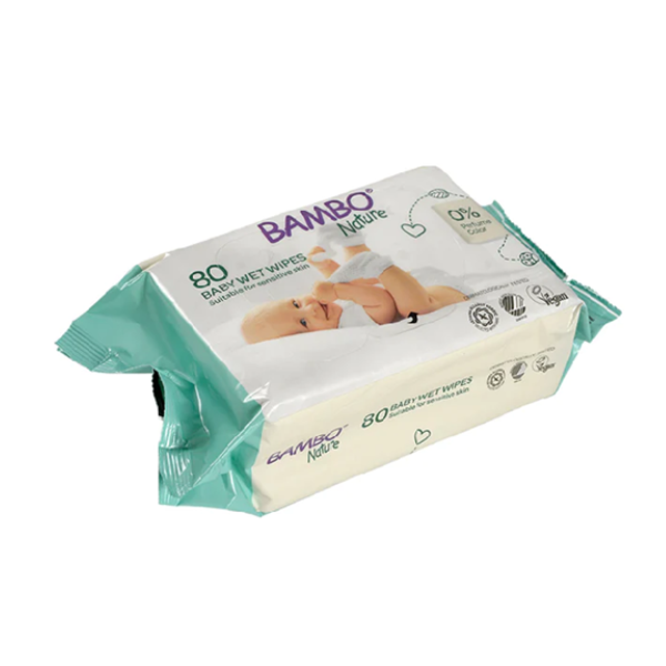 Toalhitas sem Perfume - 80 unidades Bambo Nature