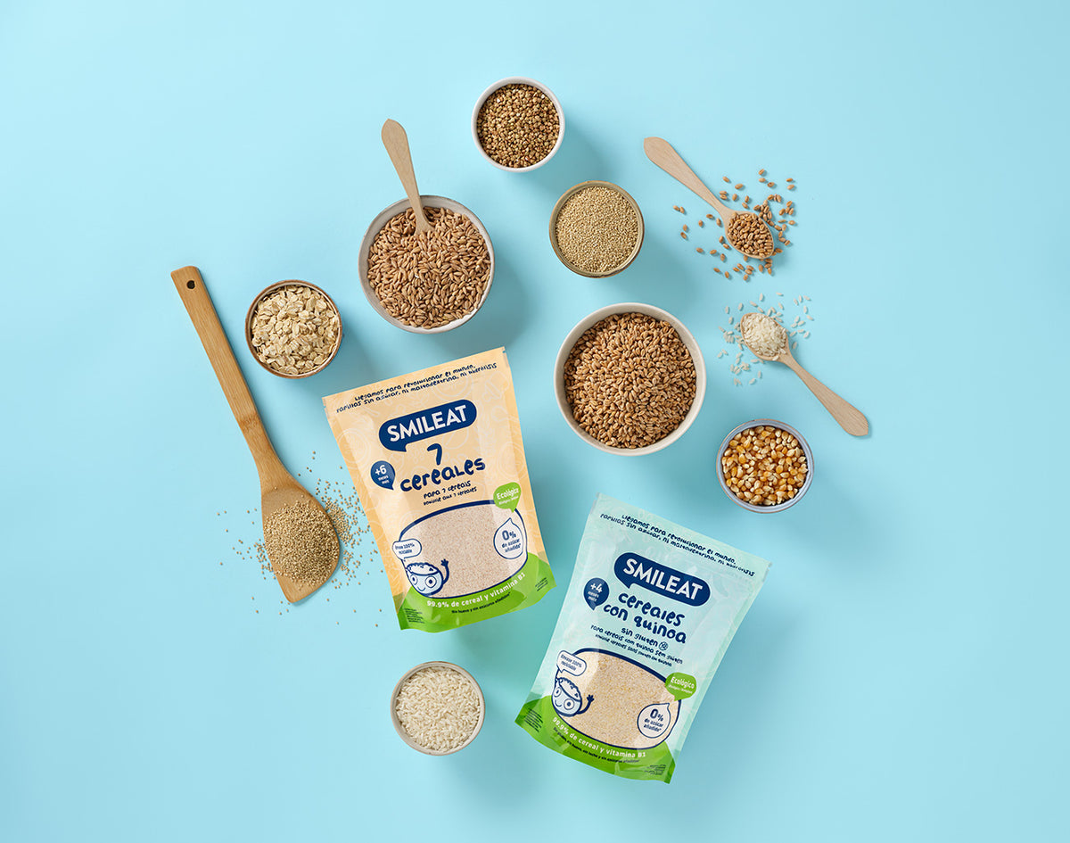 Papa de Cereais Biológicos e Quinoa, sem glúten, 200g Smileat