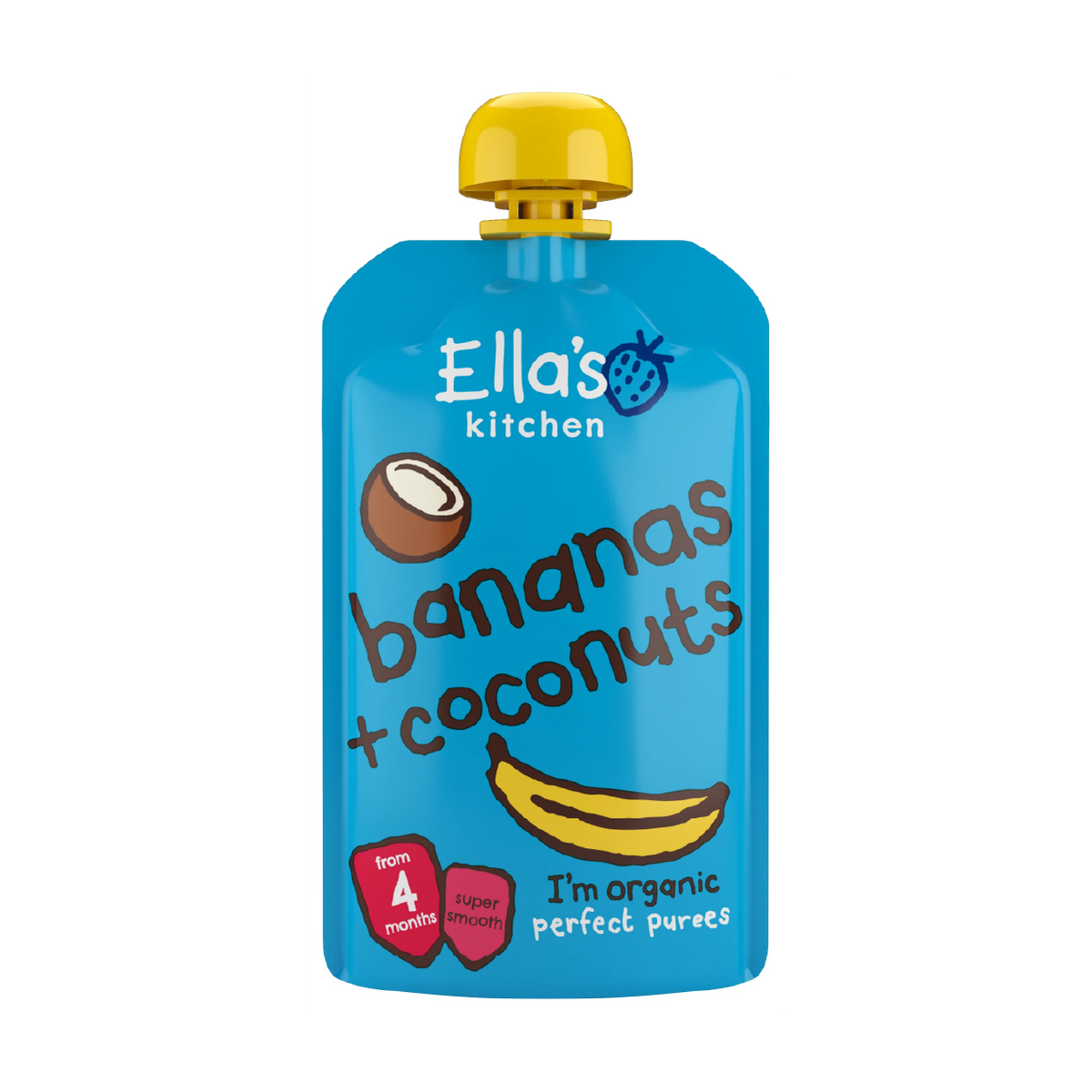 Puré de Fruta: Banana e Leite de Coco, 120g Ellas Kitchen