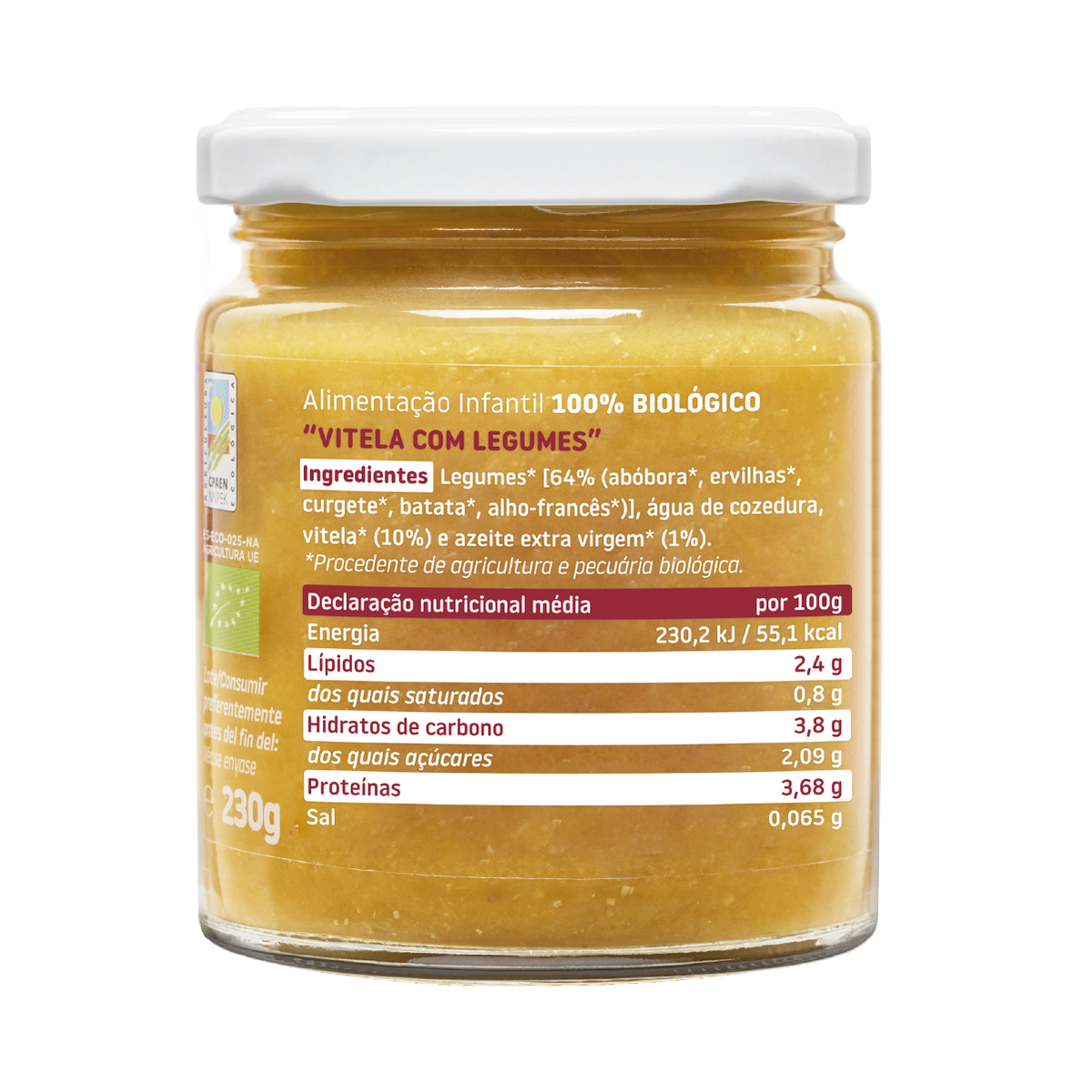 Boião Vitela com Legumes Biológico, 230g Smileat