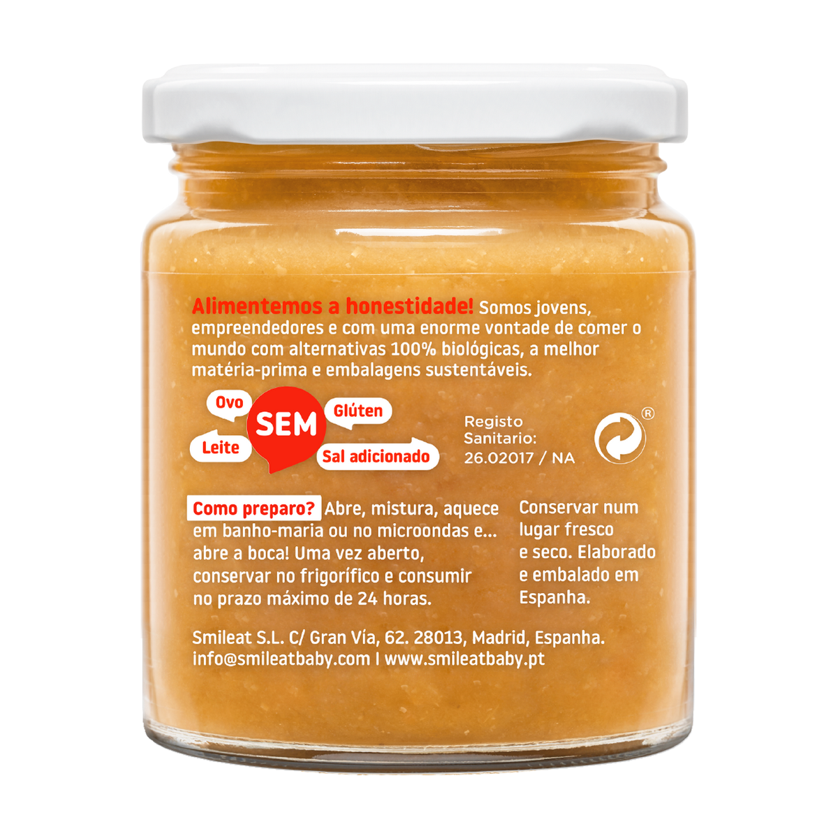 Boião Abóbora e Curgete Biológico, 230g Smileat