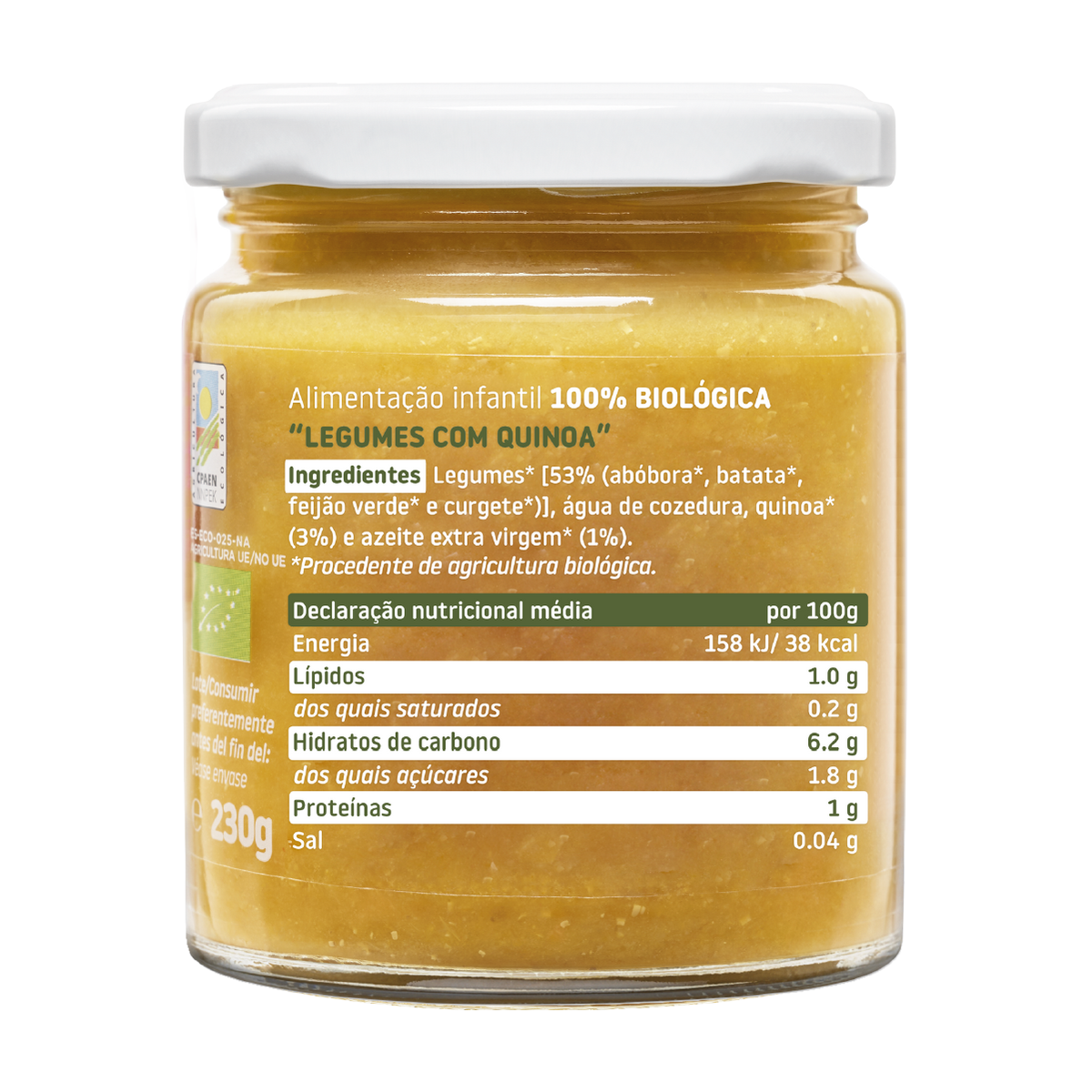 Boião Legumes com Quinoa Biológico, 230g Smileat