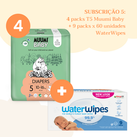 Subscrição WaterWipes + Muumi Baby Tamanho 5