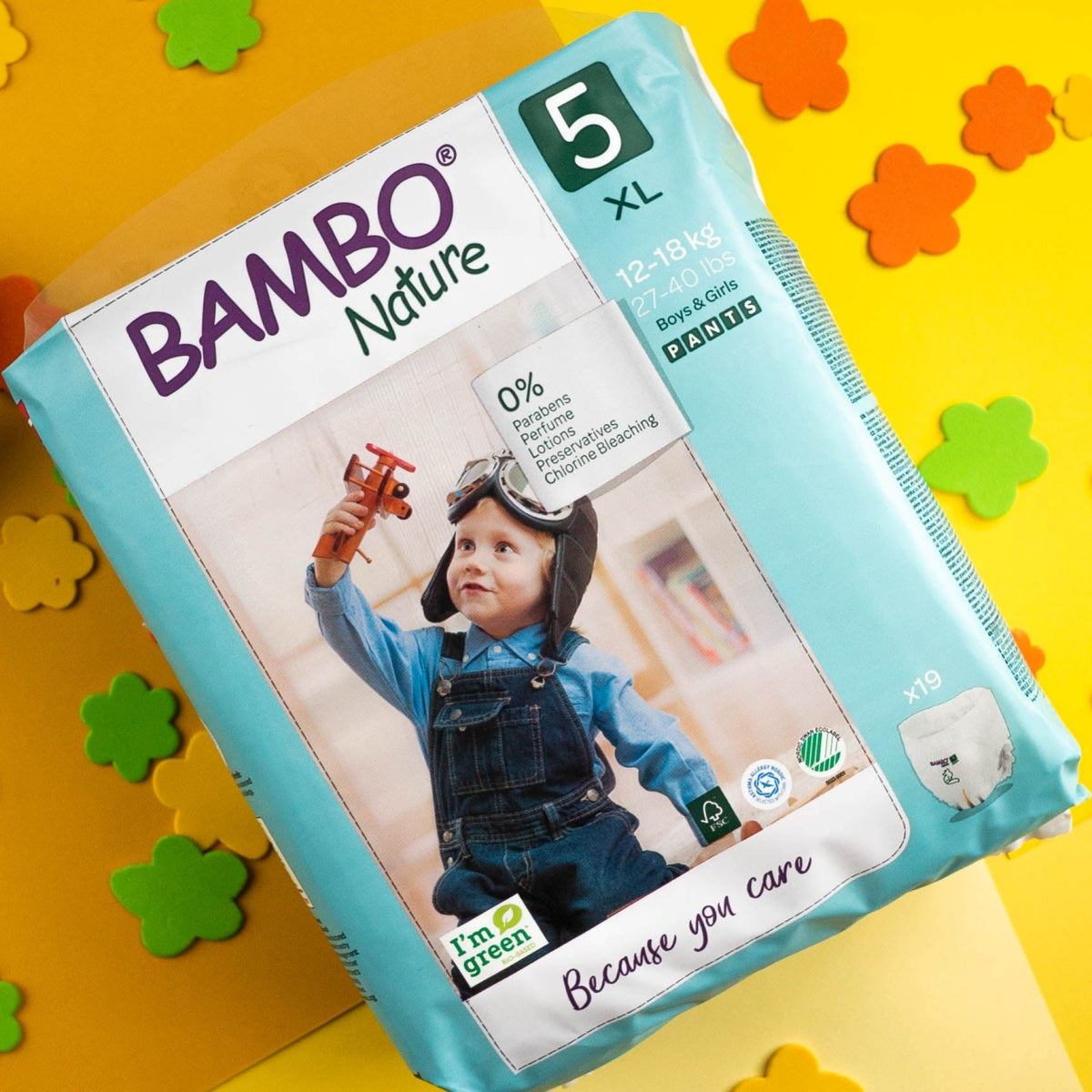 Fralda-Cueca Tam.5 (12-18 KG) - 19 unidades Bambo Nature