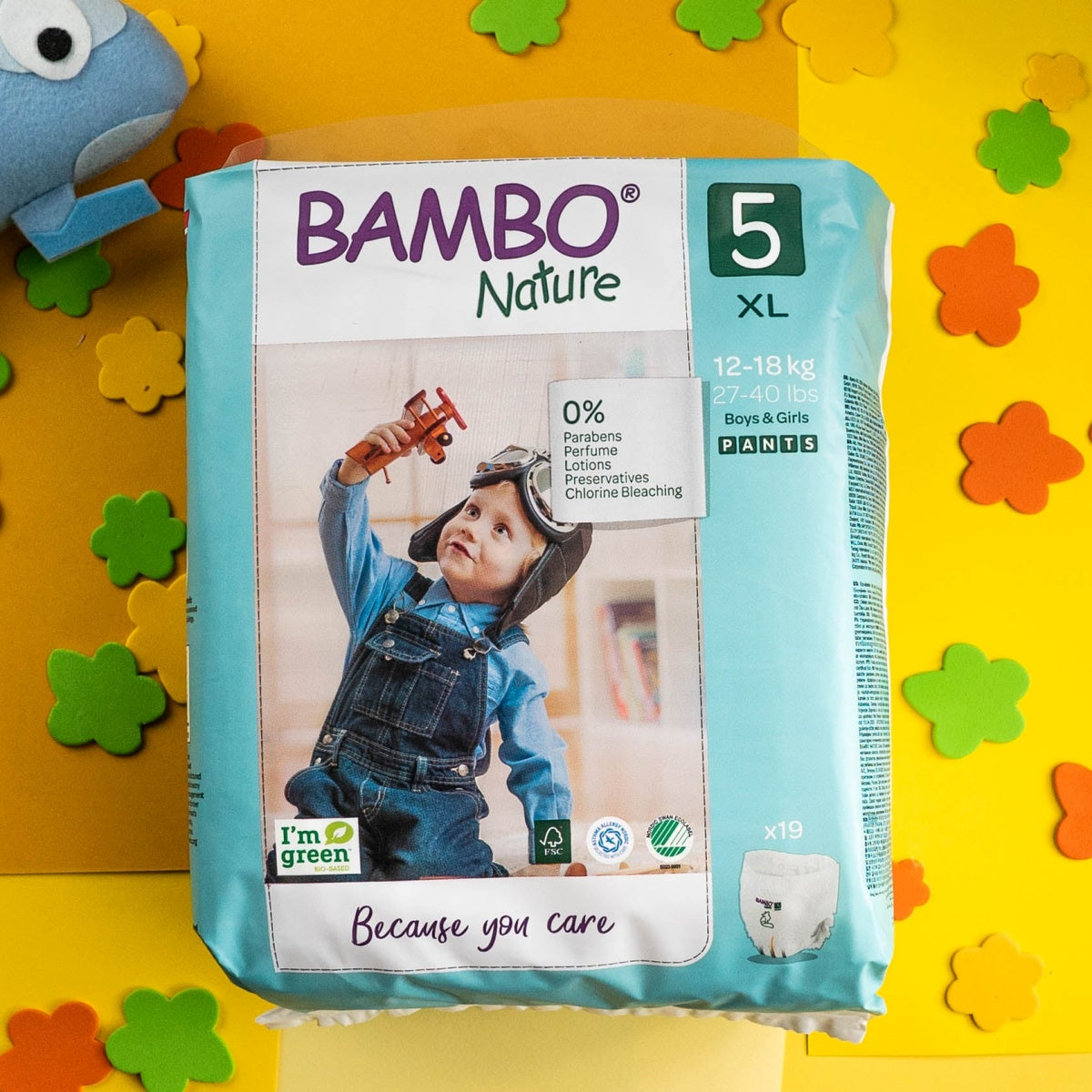 Fralda-Cueca Tam.5 (12-18 KG) - 19 unidades Bambo Nature