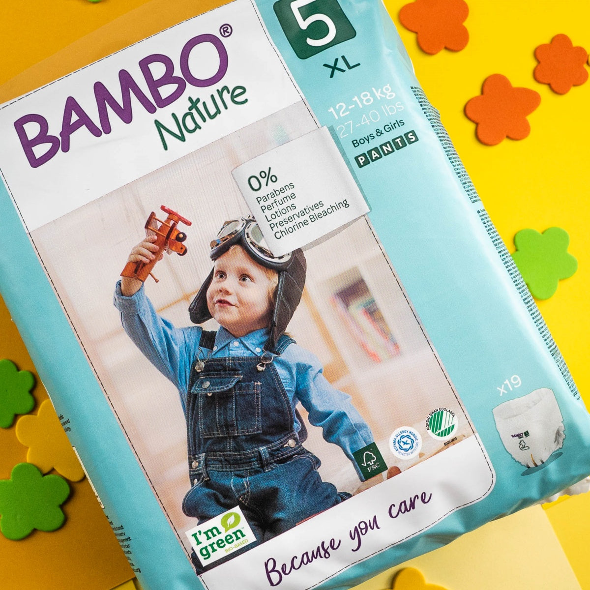 Fralda-Cueca Tam.5 (12-18 KG) - 19 unidades Bambo Nature