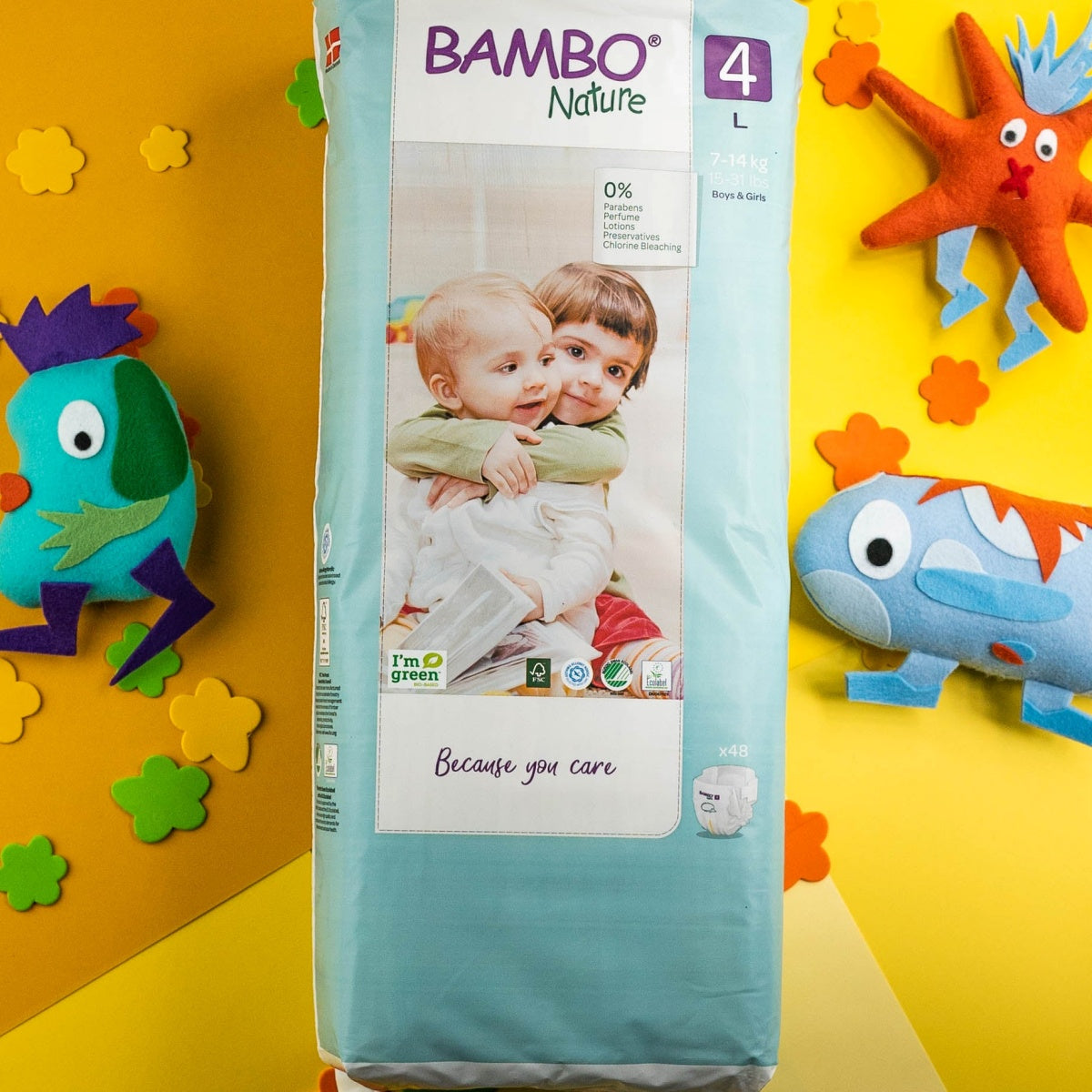 Fraldas Tam.4 (7-14 KG PACK XL) - 48 unidades Bambo Nature