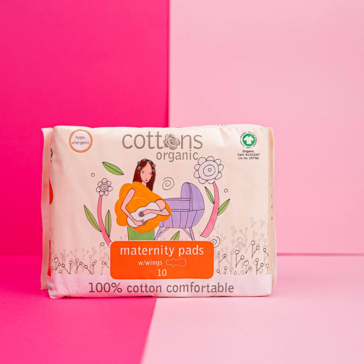 Penso de Maternidade 100% Algodão com Abas 10 unidades  Cottons