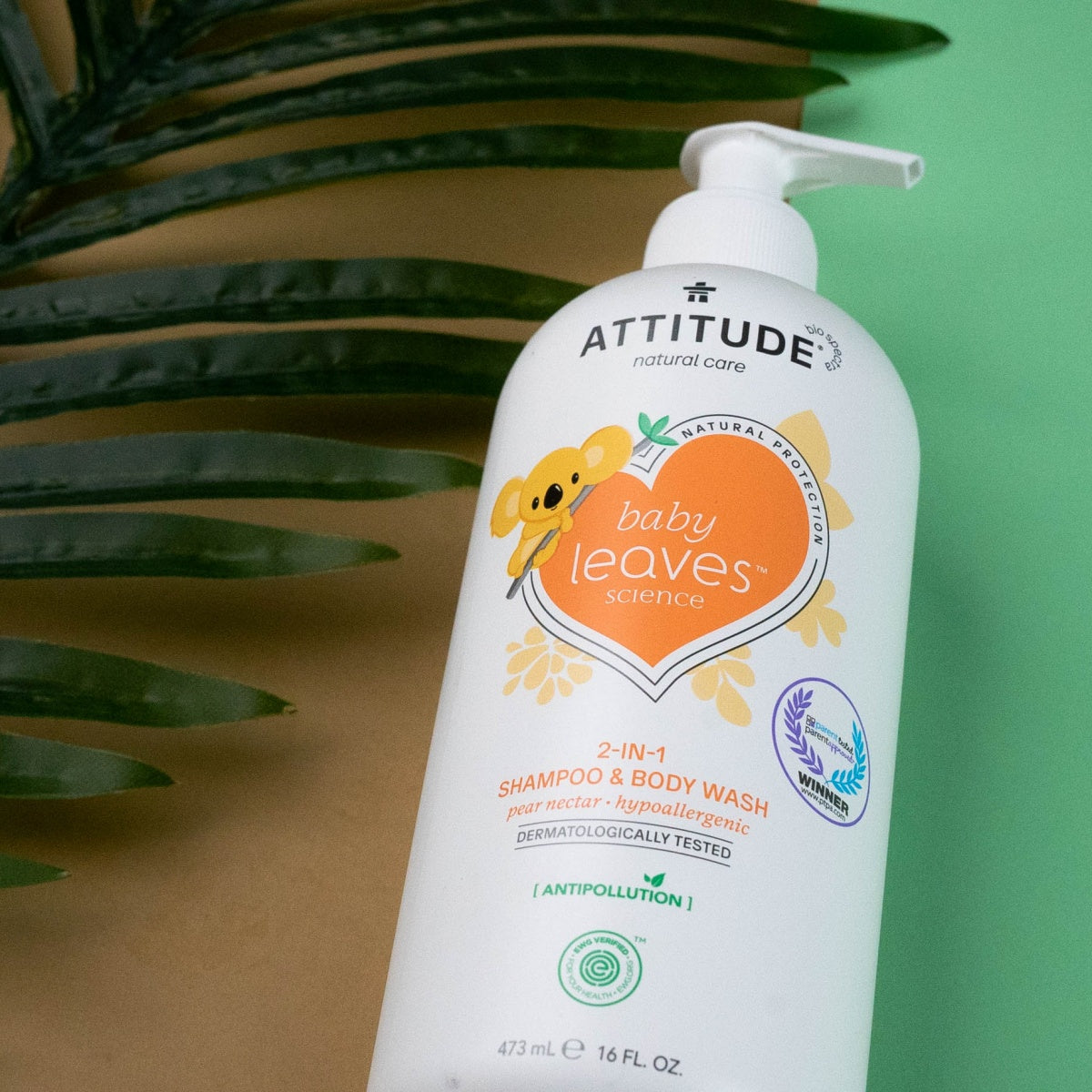 Champô para Bebé 2 em 1 Baby Leaves - Néctar de Pêra, 473ml Attitude