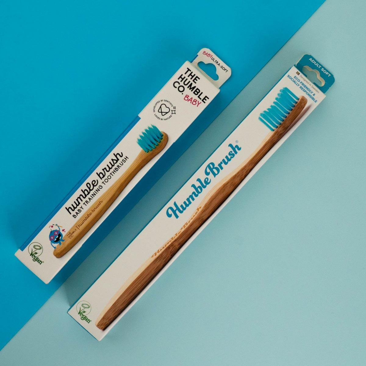 Escova de Dentes Suave em Bambu - Azul The Humble Co.