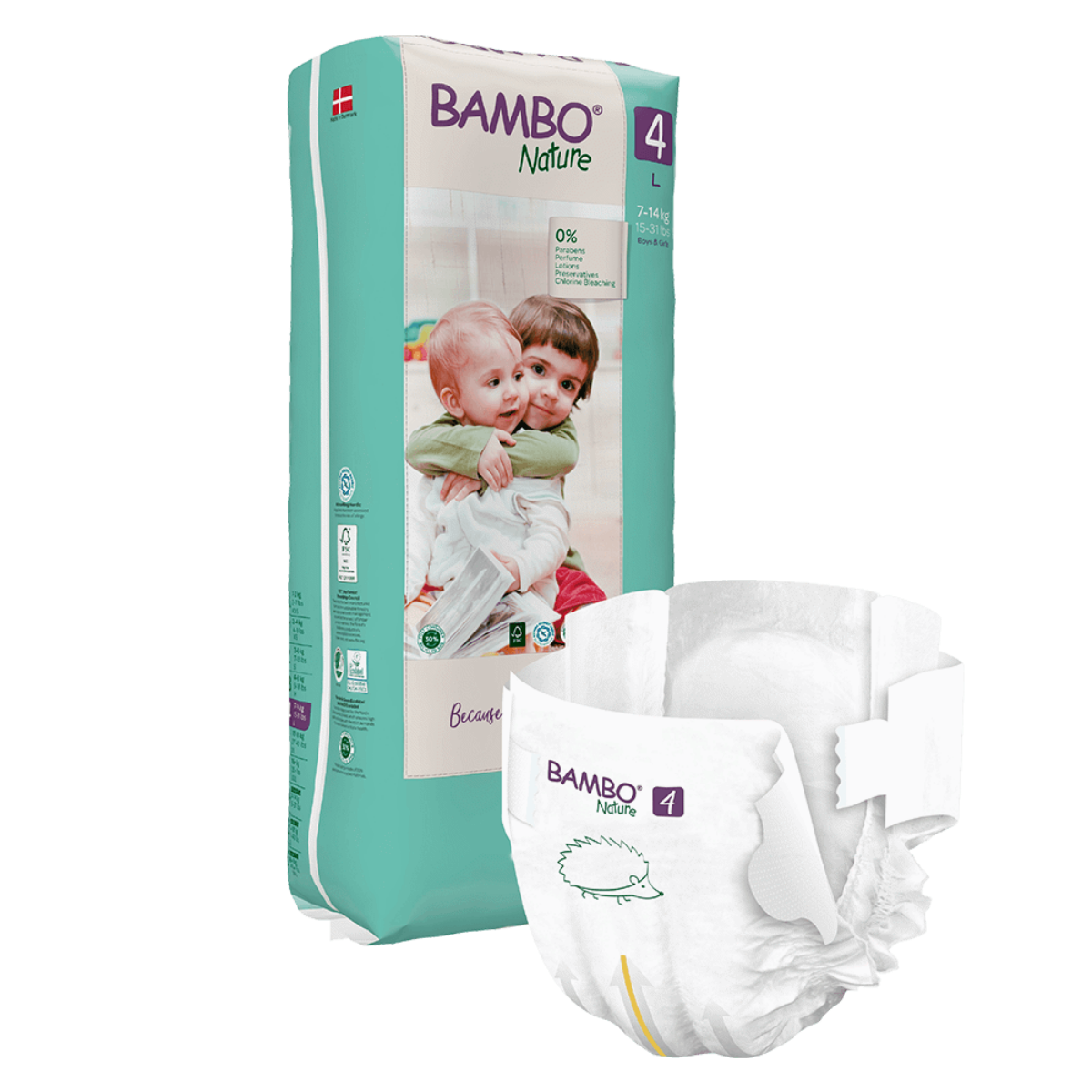 Fraldas Tam.4 (7-14 KG PACK XL) - 48 unidades Bambo Nature