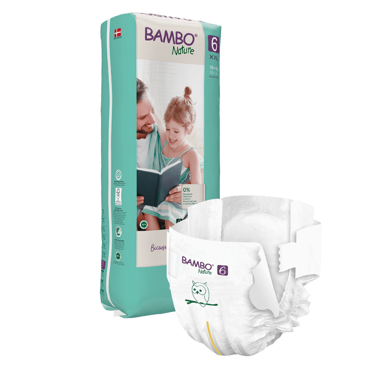 Fraldas Tam.6 (16+KG PACK XL) - 40 unidades Bambo Nature