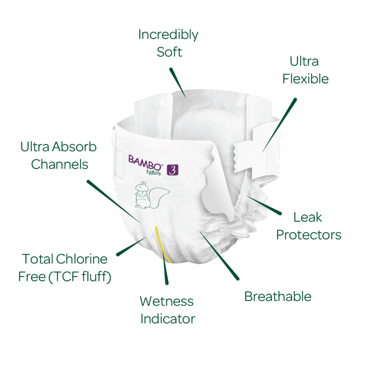 Fraldas Tam.3 (4-8 KG  PACK XL) - 52 unidades Bambo Nature