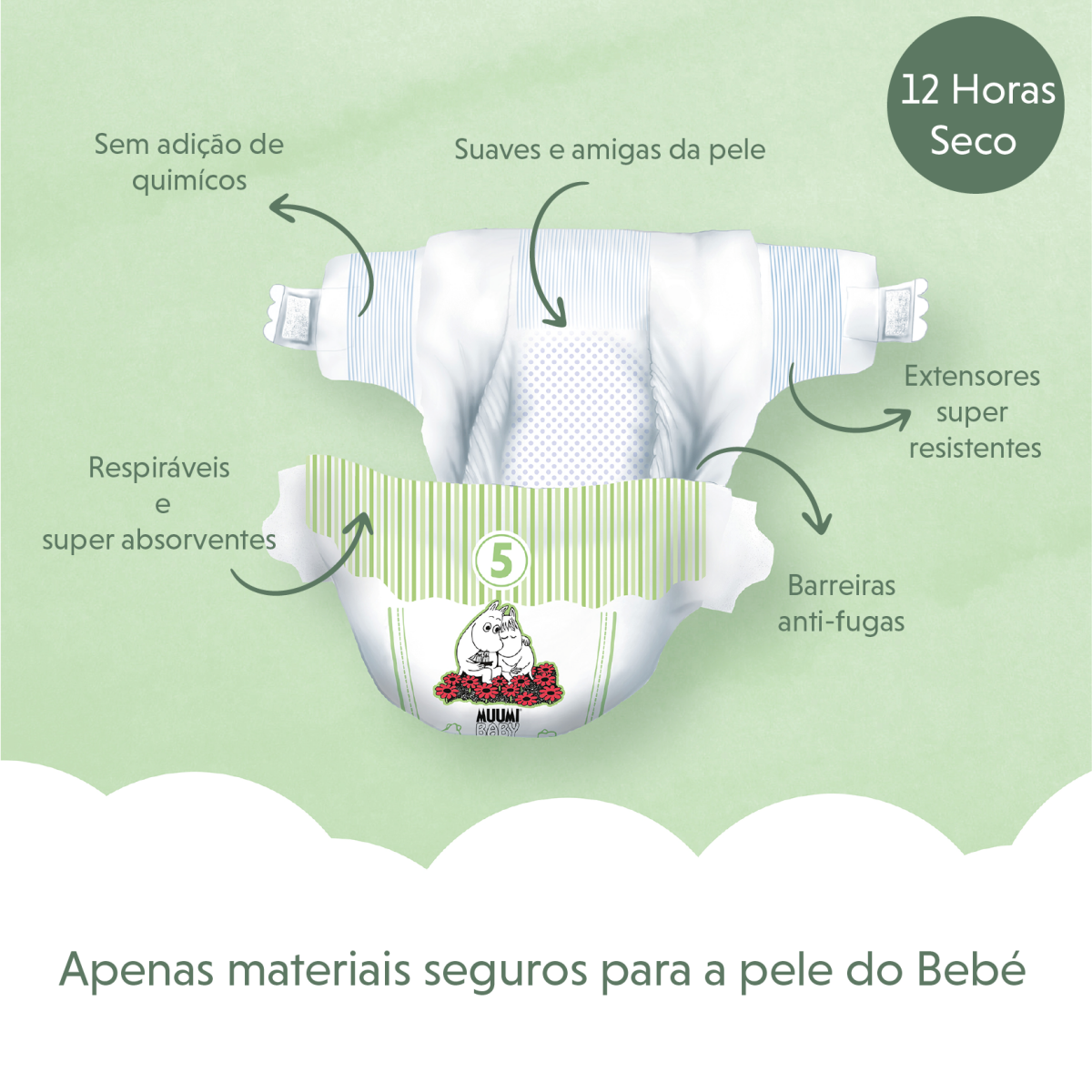 Fraldas Tam. 5 BIG PACK (10-16kg) - 60 unidades Moomin Baby