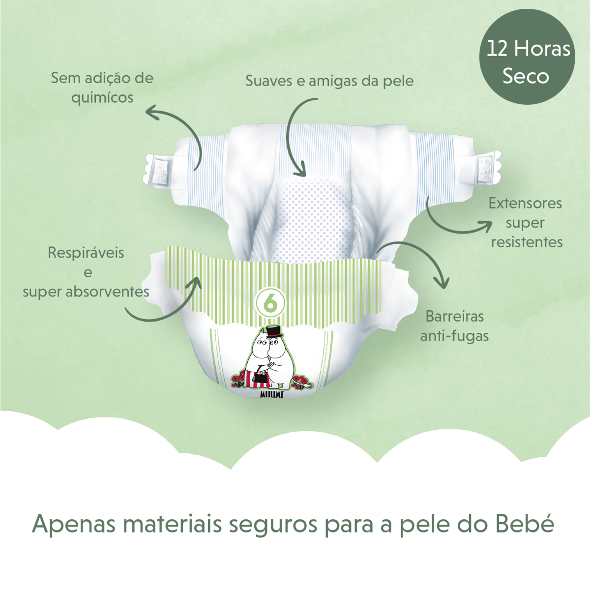 Fraldas Tam. 6 BIG PACK (12-24 kg) - 51 unidades Moomin Baby